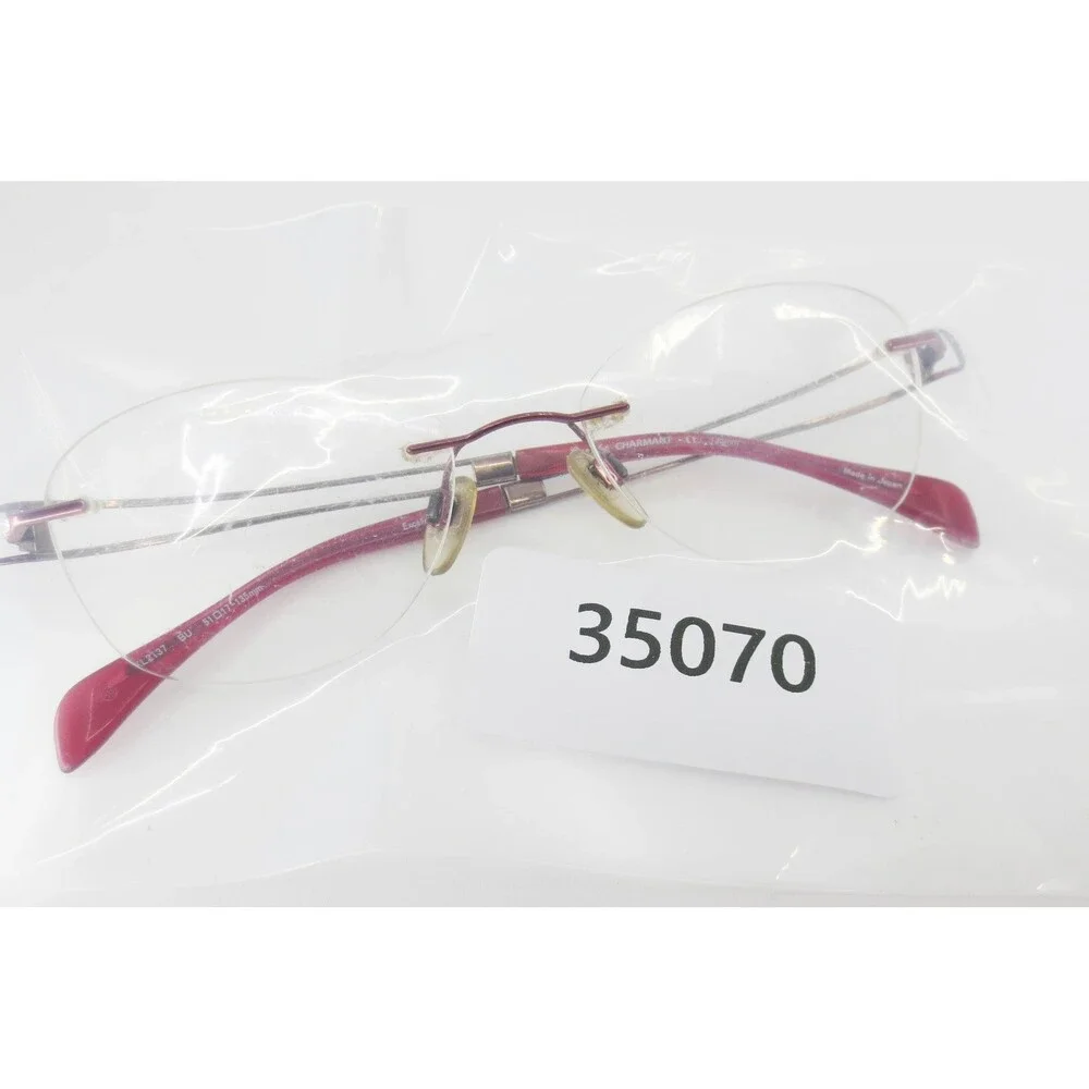Line Art Charmant XL2137 Excellence Titan Rimless Eyeglasses Burgundy 51-17-135